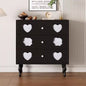 Vintage-Inspired 3-Drawer Chest of Drawers with Heart-Shaped Cutouts