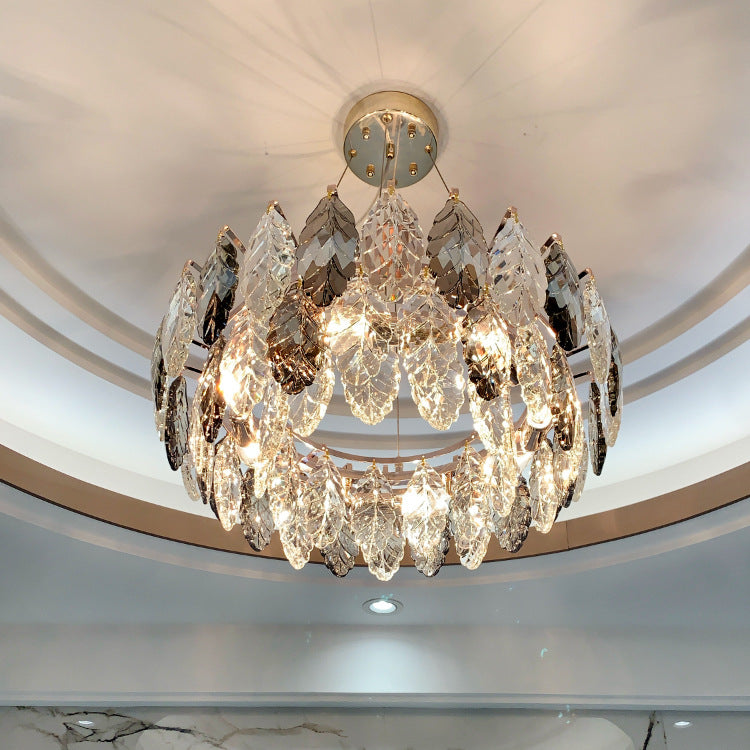 Modern Crystal Leaf Chandelier - Elegant and Minimalist