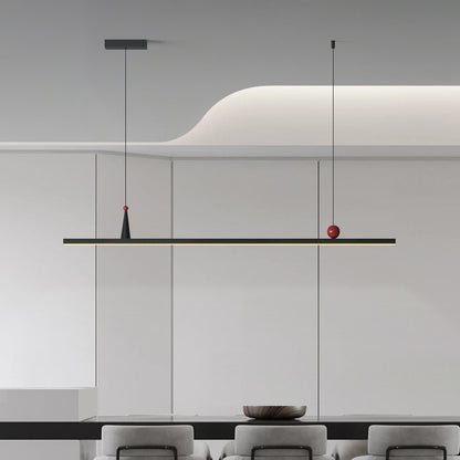 Modern Minimalist Linear ceiling light with Geometric Accents