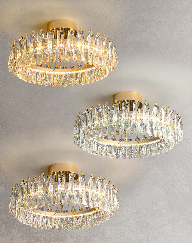 Opulent Crystal Flush Mount Ceiling Light - A Touch of Luxury