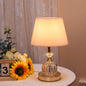 Crystal Base Table Lamp with Pleated Shade - A Touch of Elegance