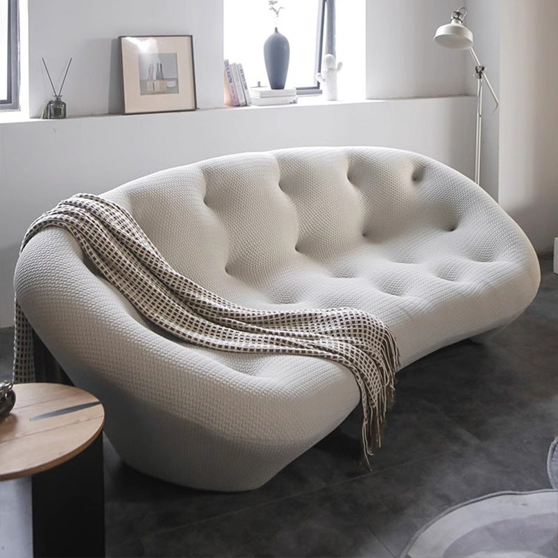 Minimalist Shell-Shaped Curved Sofa Lounge Chair – Elegant Design for Modern Living Rooms