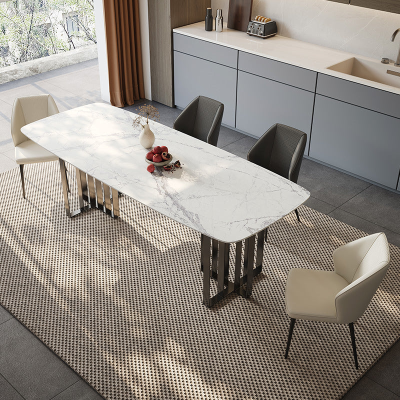 Modern Minimalist Ceramic Stone Rectangular Dining Table