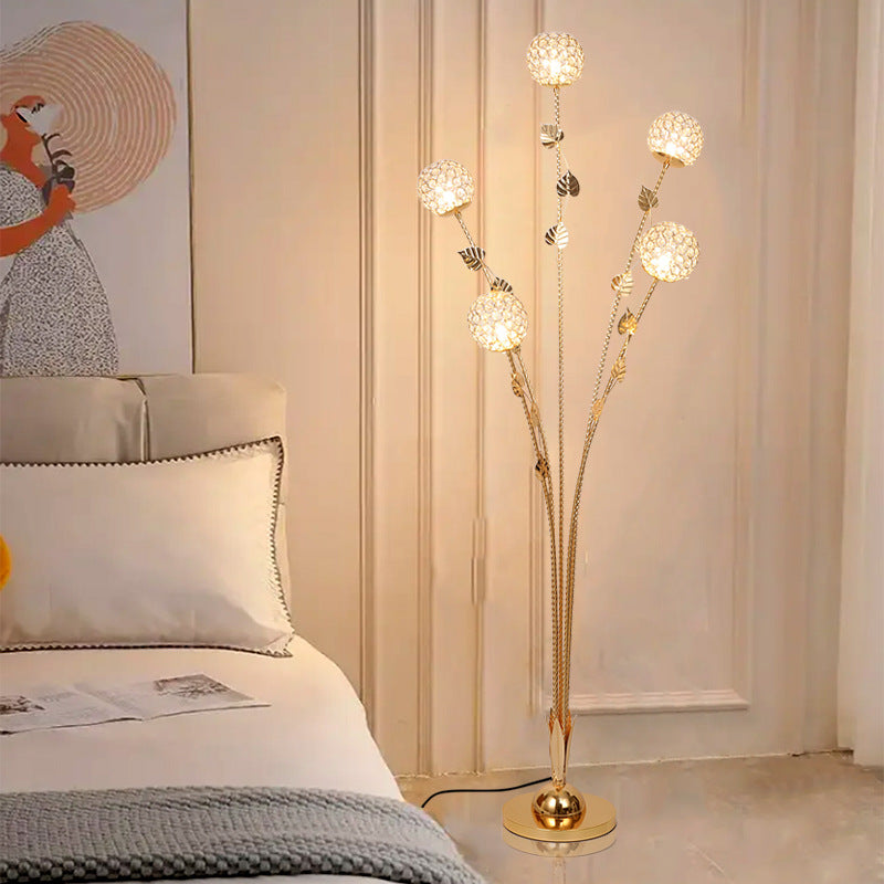 Golden Crystal Ball Floor Lamp - A Touch of Elegance