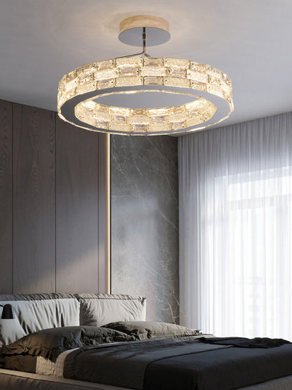 Modern Crystal Halo Ceiling Light - Sleek and Stylish Design