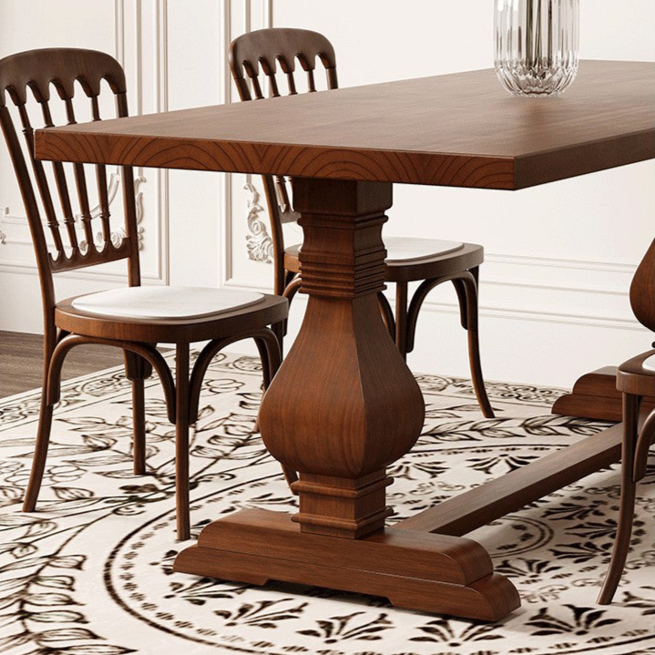 Rustic Pine Wood Dining Table - Warm and Inviting