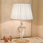 Crystal Table Lamp with Pleated Shade - A Touch of Regal Elegance