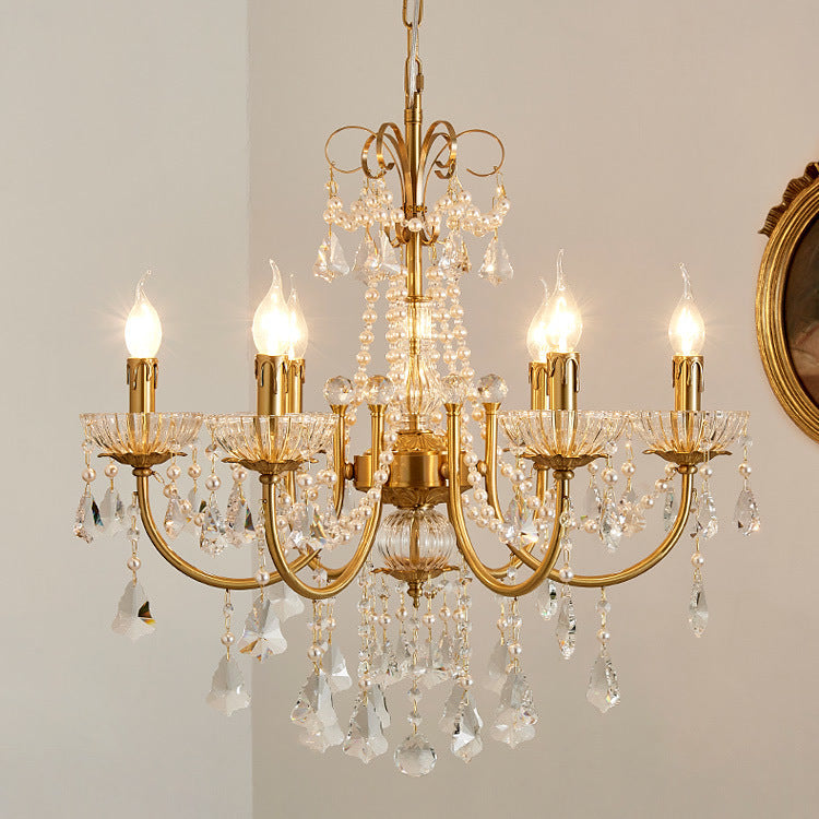 Opulent Gold Chandelier with Crystal Accents - Timeless Elegance