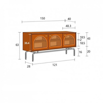 Vintage Solid Wood TV Cabinet Rustic Storage Console