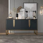 Modern Sideboard with Geometric Pattern and Gold Accents