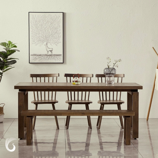 Rustic Wood Dining Table - Minimalist Design