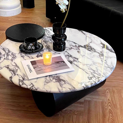 Furnishaus Elysian:  Exquisite Round Marble Coffee Table for Timeless Luxury