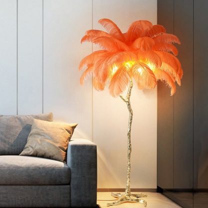 Luxurious Feather Floor Lamp - A Touch of Glamour