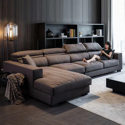 Modern Minimalist Latex and Down-Filled Sofa - Tech Fabric Living Room Couch