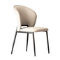 Modern Dining Chair - Leather Upholstered Dining Chair with Metal Legs - Mid-Century Modern Design