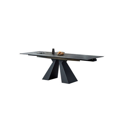 Modern Minimalist Extendable Ceramic Stone Dining Table - Multifunctional Home Use