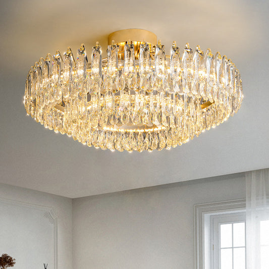 Opulent Crystal Flush Mount Ceiling Light - A Touch of Luxury