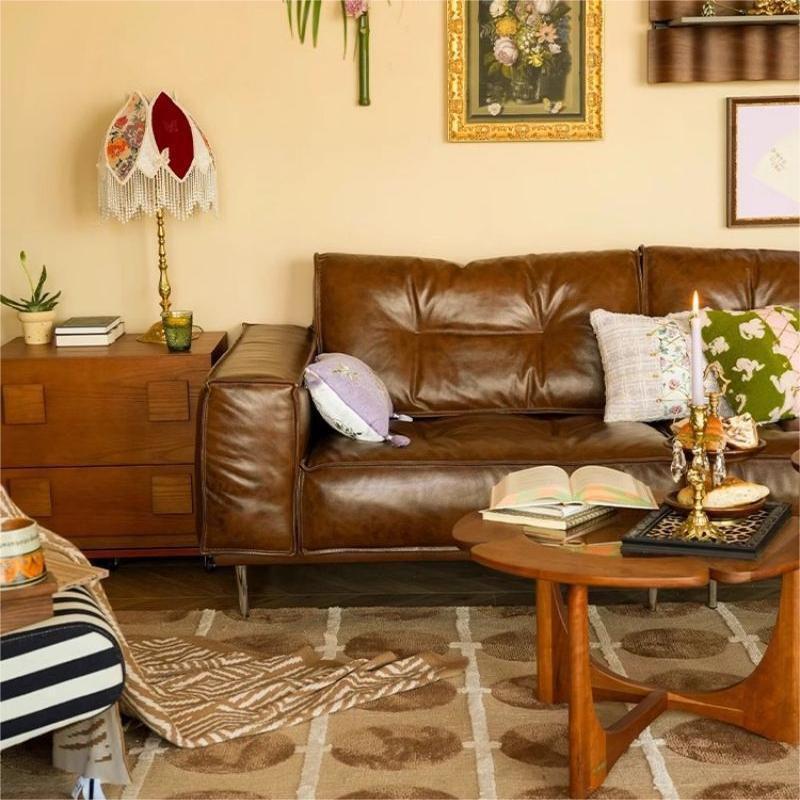 Modern Leather Sofa with Sleek Design and Comfortable Cushions