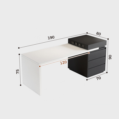 Modern Extendable Dining Table with Integrated Storage - Versatile Design, Durable Rock Slab Top