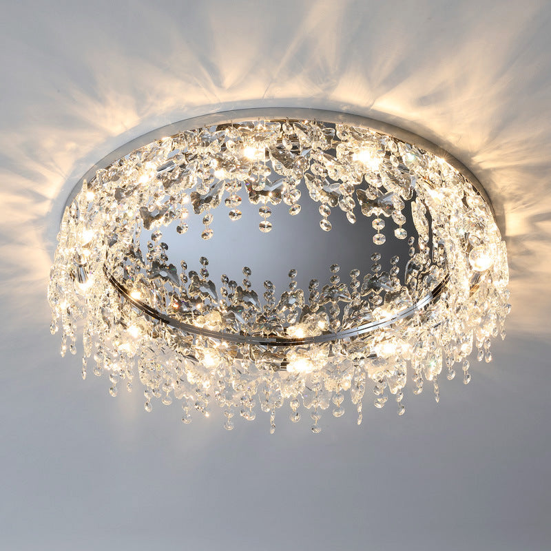 Crystal Cascade Flush Mount Ceiling Light - A Modern Masterpiece