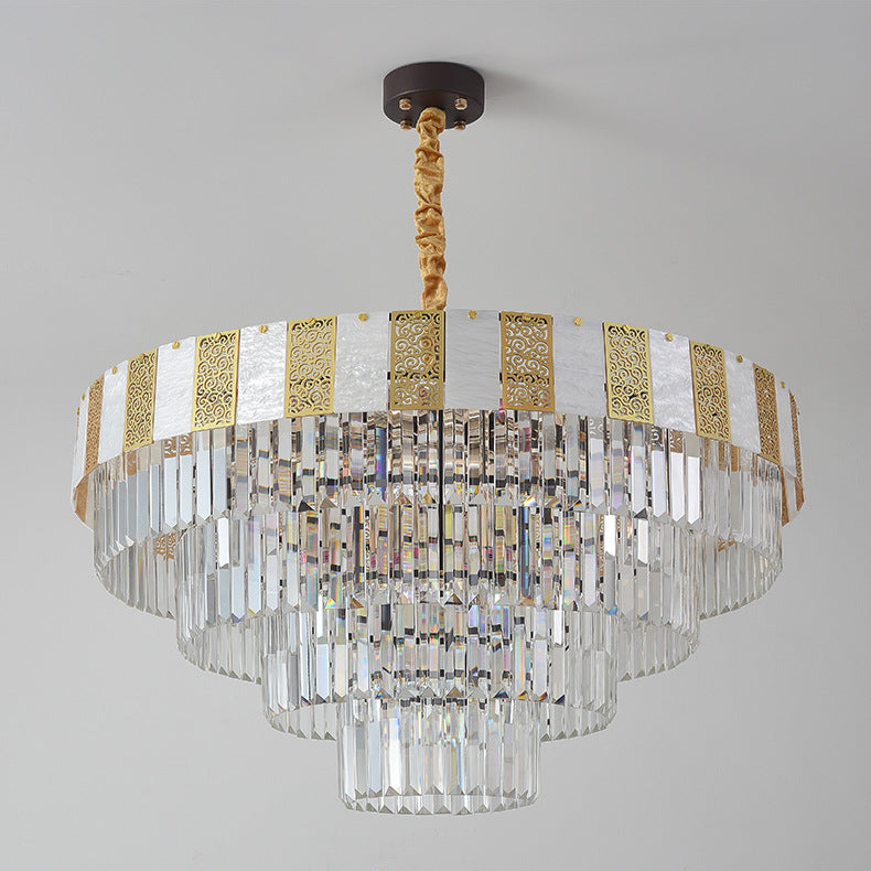 Layered Crystal Chandelier - Modern and Elegant