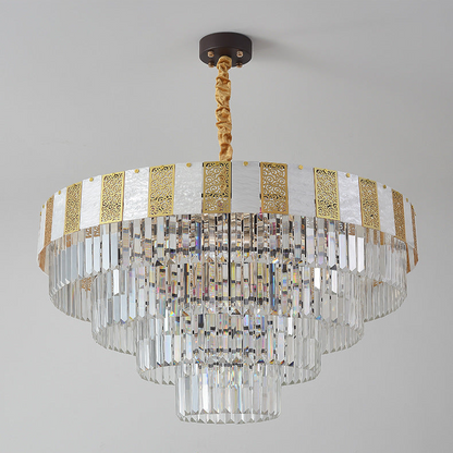 Layered Crystal Chandelier - Modern and Elegant