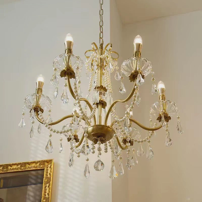 Vintage-Inspired Pearl Chandelier - Elegant and Romantic