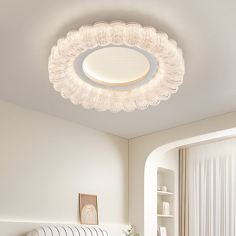 Modern Crystal Halo Flush Mount Ceiling Light - Sleek and Stylish Design