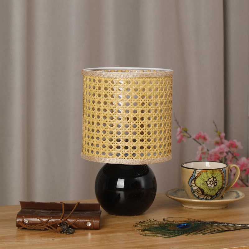 Rattan Shade Table Lamp - A Touch of Boho Chic