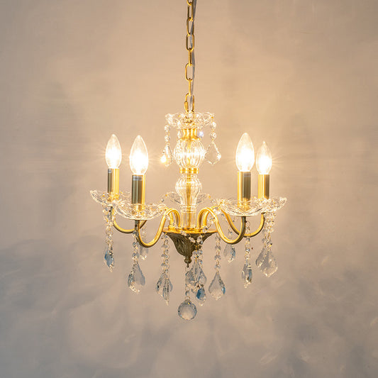 Classic Gold Chandelier with Crystal Accents - Timeless Elegance