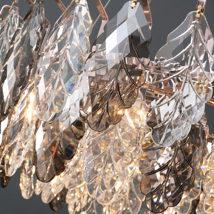 Modern Crystal Leaf Chandelier - Elegant and Minimalist