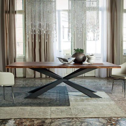 Industrial X-Base Dining Table - Modern and Edgy