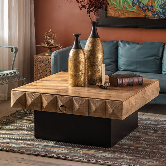 Rustic Charm Meets Modern Design: The Log Living Room Coffee Table