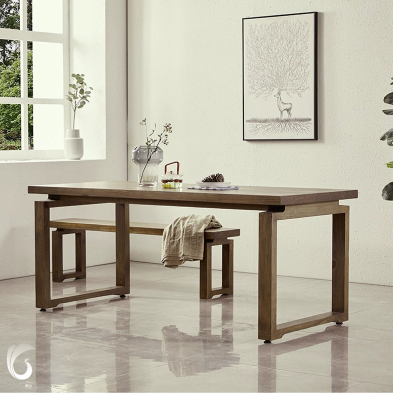 Rustic Wood Dining Table - Minimalist Design