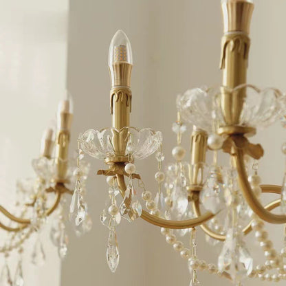 Vintage-Inspired Pearl Chandelier - Elegant and Romantic