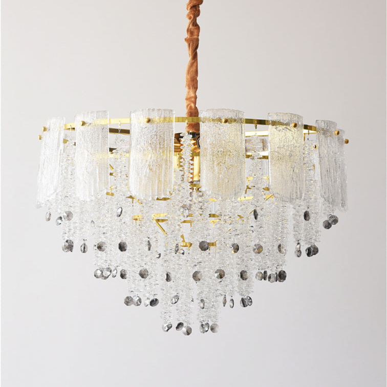 Layered Crystal Chandelier - Modern and Elegant