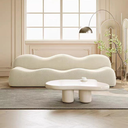 Minimalist Wavy Velvet Sofa with Unique Design