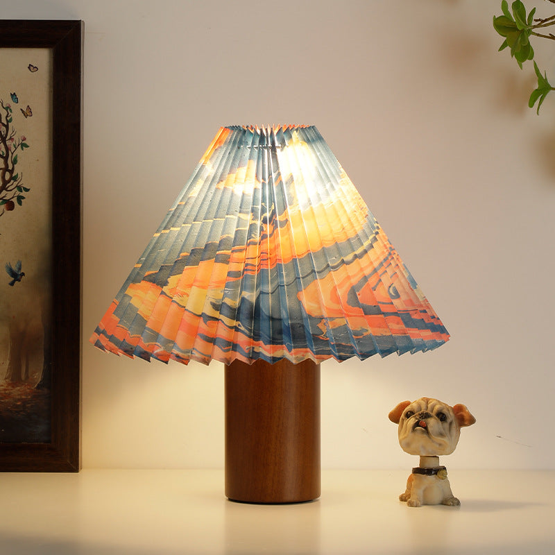 Unique Pleated Shade Table Lamp - A Modern Artistic Touch