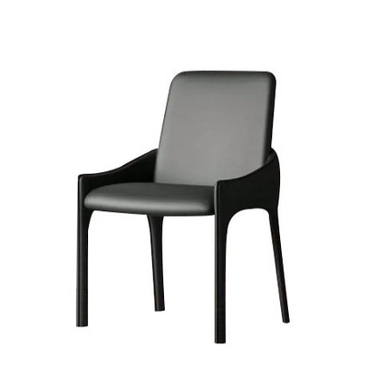 Designer Dining Chair - Leather Upholstered Dining Chair with Metal Legs - Modern Minimalist Design