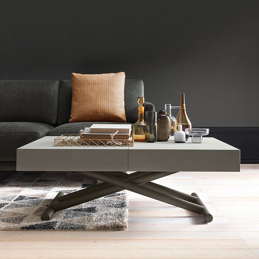 Futuristic Extendable Dining Table - Sleek Stainless Steel and Wood Design