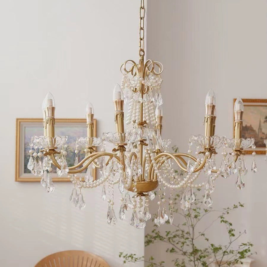 Vintage-Inspired Pearl Chandelier - Elegant and Romantic