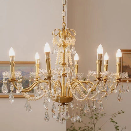 Vintage-Inspired Pearl Chandelier - Elegant and Romantic