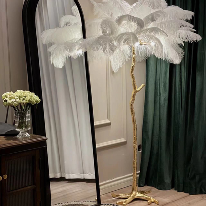 Luxurious Feather Floor Lamp - A Touch of Glamour