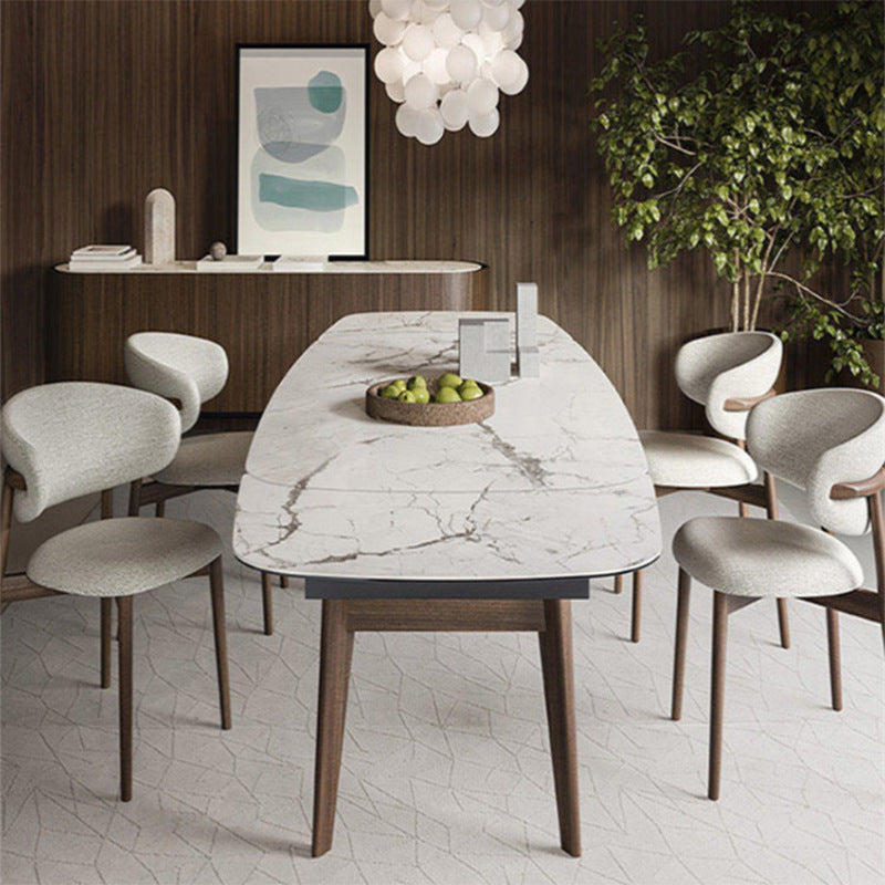 Modern Dining Chair with Organic Shape - Upholstered Chair with Solid Wood Legs