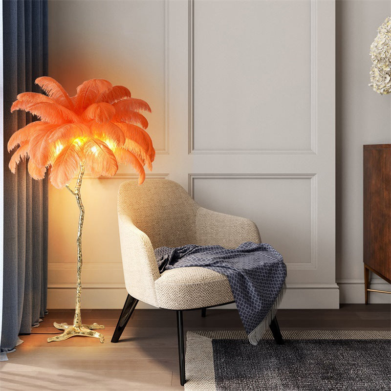 Luxurious Feather Floor Lamp - A Touch of Glamour