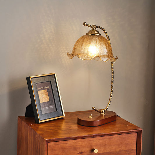 Vintage Swan Neck Table Lamp with Glass Shade - A Touch of Timeless Elegance