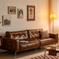 Modern Leather Sofa with Sleek Design and Comfortable Cushions