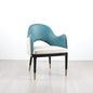 Modern Accent Chair with Two-Tone Leather Upholstery and Wooden Legs