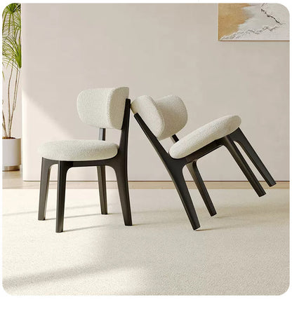 Modern Dining Chair with Plush Fabric Seat and Wooden Legs - Stylish and Comfortable