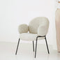 Plush Armchair with Oversized Cushions - Cozy Lambswool Chair with Metal Legs